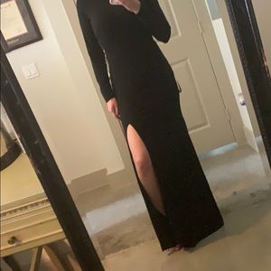 Long sleeve black formal dress